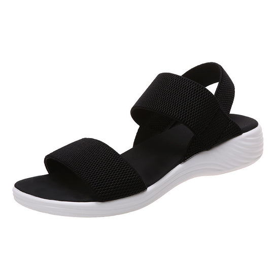 Damen Strick‑Sandalen mit elastischen Riemen und dämpfender Plateau‑Sohle EB