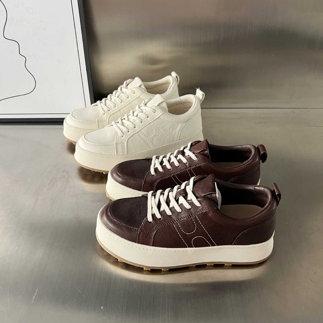 Damen Sportliche Lace-Up Sneakers mit komfortabler Plateau-Sohle EB