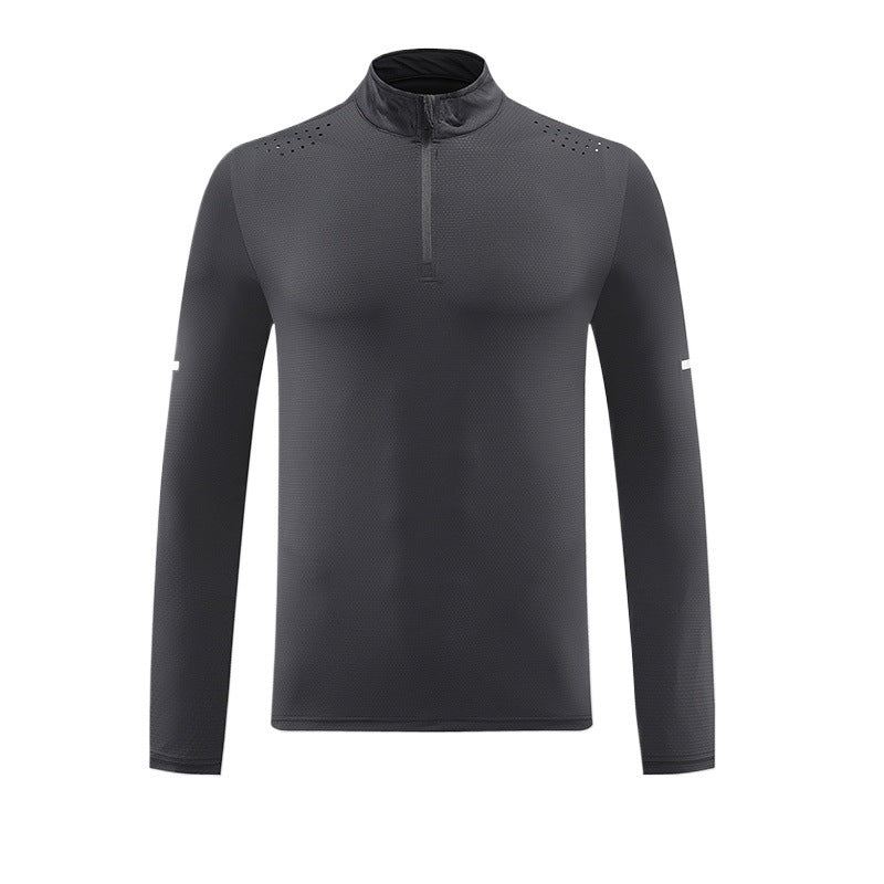 Herren Funktions-Langarmshirt mit Reißverschluss und atmungsaktivem Material EB