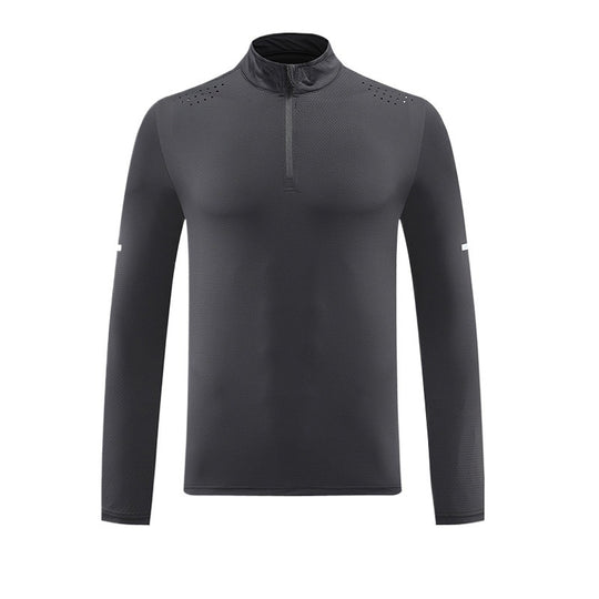 Herren Funktions-Langarmshirt mit Reißverschluss und atmungsaktivem Material EB