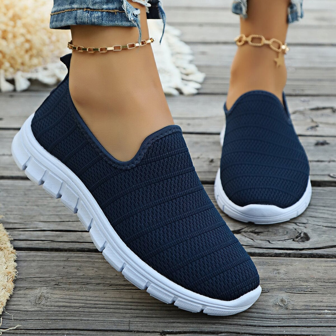 Damen Leichte Slip-On Sneakers mit atmungsaktivem Obermaterial EB