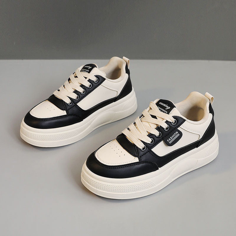 Damen modische Plateau-Sneaker mit zeitgemäßem Design und gepolsterter Sohle EB