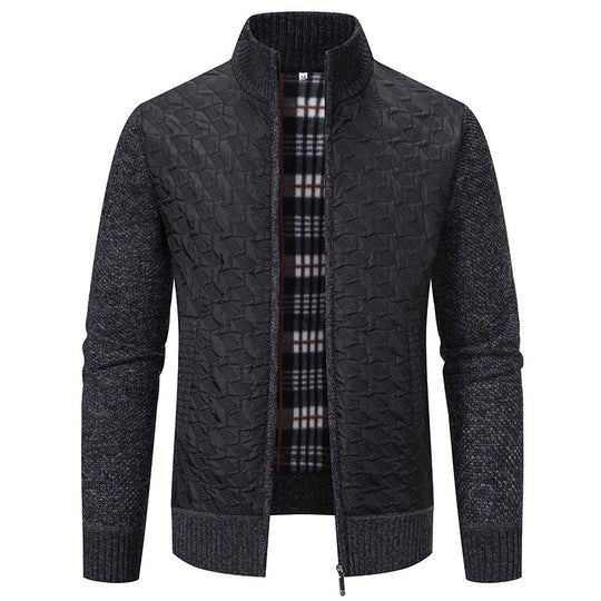 Herren modische Steppjacke mit hohem Kragen und strukturiertem Design EB