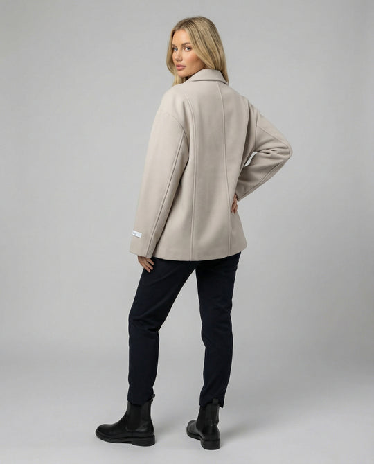 Damen weiße strickjacke weit geschnittener Strickcardigan mit Knopfleiste und Eingriffstaschen EB