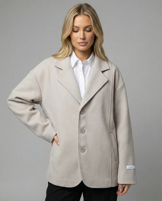 Damen weiße strickjacke weit geschnittener Strickcardigan mit Knopfleiste und Eingriffstaschen EB