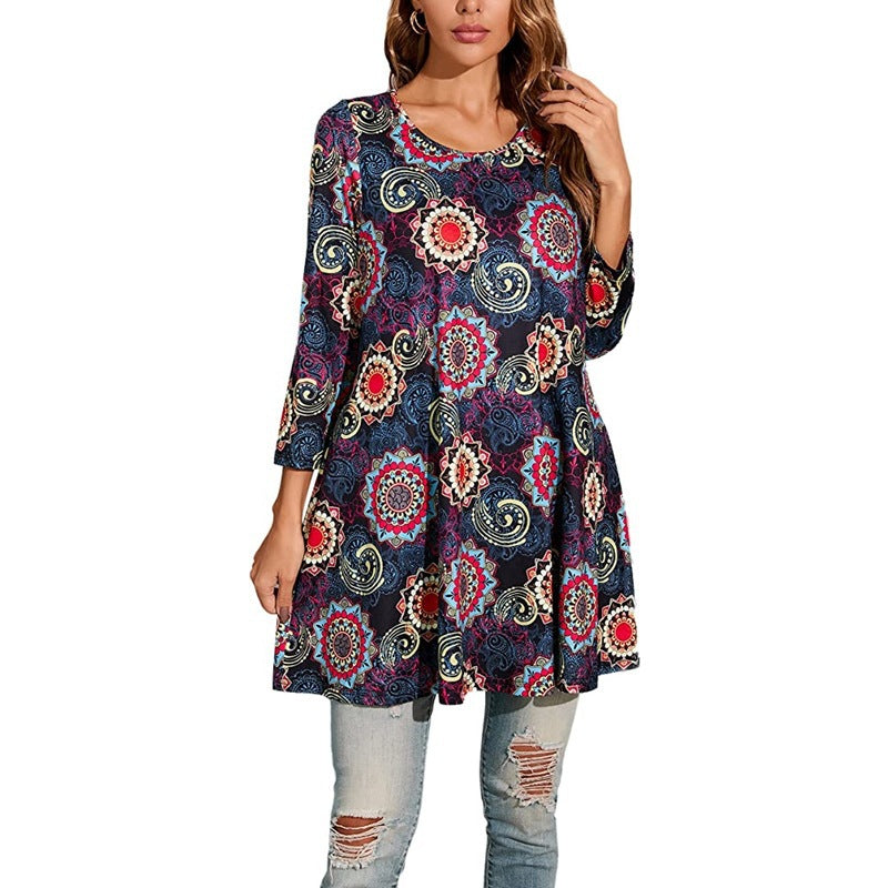 Damen Tunika mit einzigartigem Mandala-Druck EB