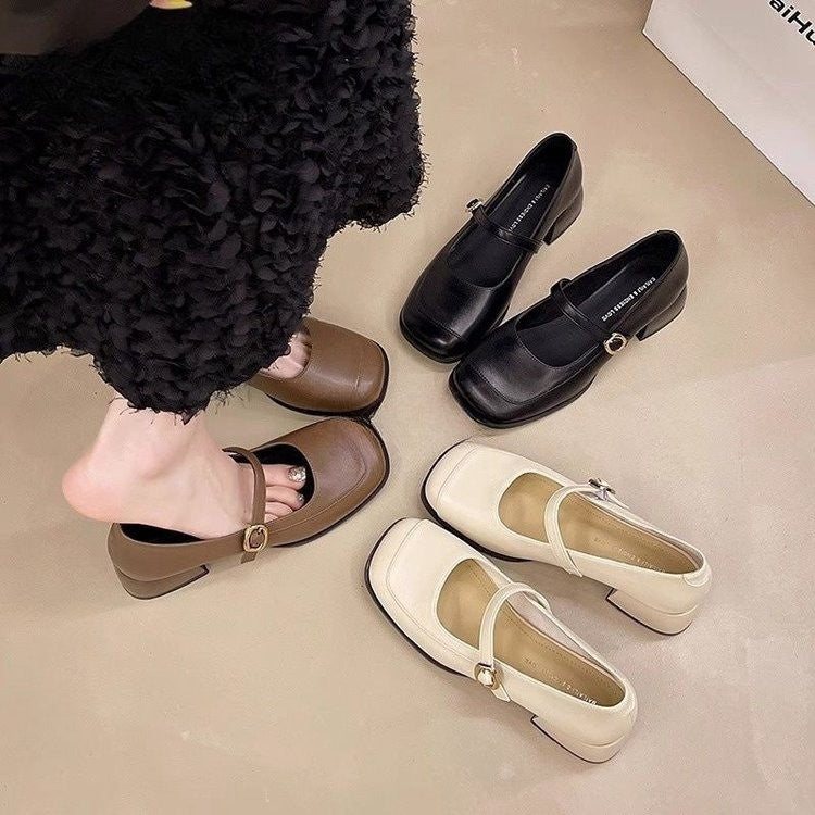 Damen Elegante Mary Jane Schuhe mit modischem Schnallen-Detail EB