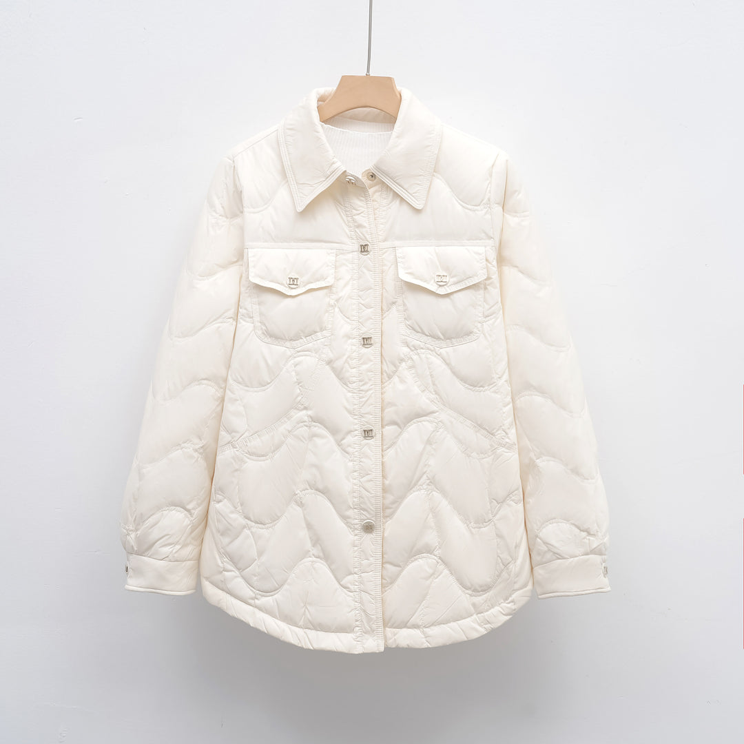 Damen gesteppte Outdoor-Jacke mit Taschen und bequemer Passform EB