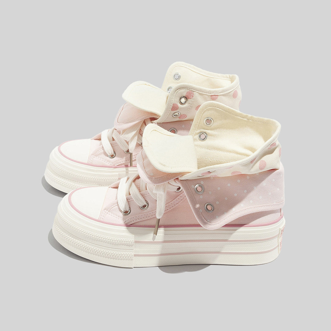 Damen Sneakers mit ausdrucksvoller Klappfunktion und modischem Punktemuster EB