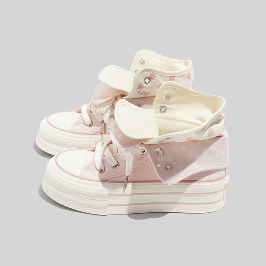 Damen Sneakers mit ausdrucksvoller Klappfunktion und modischem Punktemuster EB