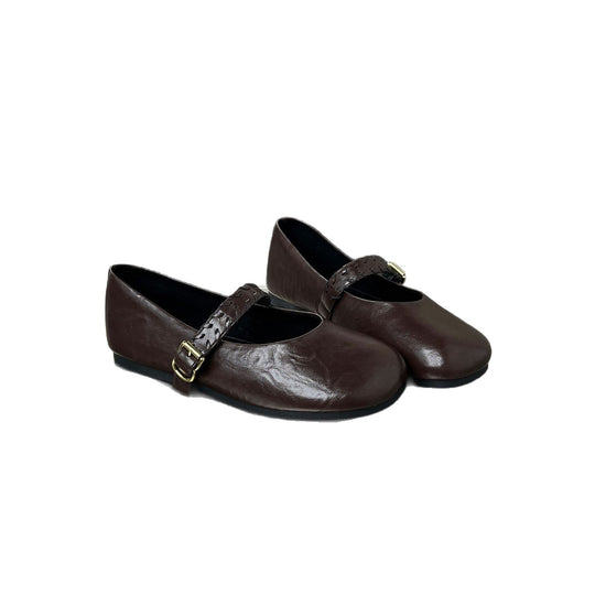 Damen Elegante Ballerinas mit modischem Riemenverschluss EB