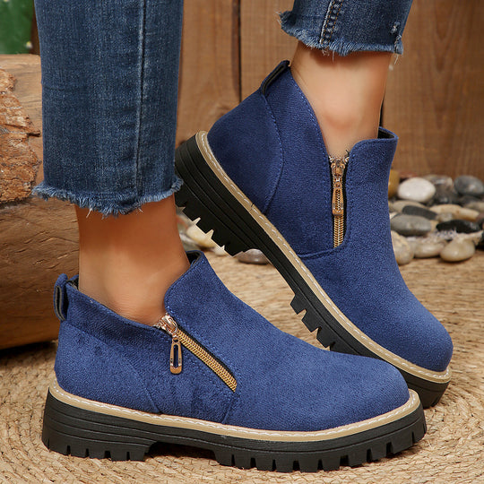 Damen Stiefeletten mit dekorativem Reißverschluss und rutschfester Sohle EB