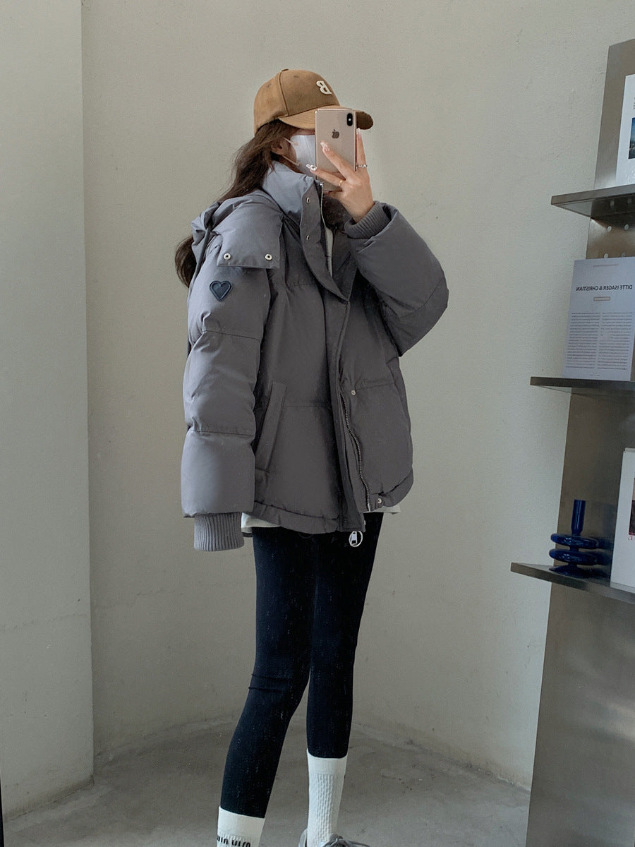 Damen Wattierte Winterjacke mit großzügigem Schnitt und hohem Kragen EB