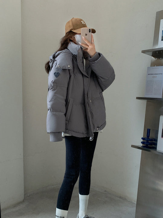 Damen Wattierte Winterjacke mit großzügigem Schnitt und hohem Kragen EB