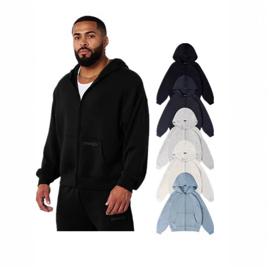 Herren Kapuzenpullover mit durchgehendem Reißverschluss und praktischen Taschen EB