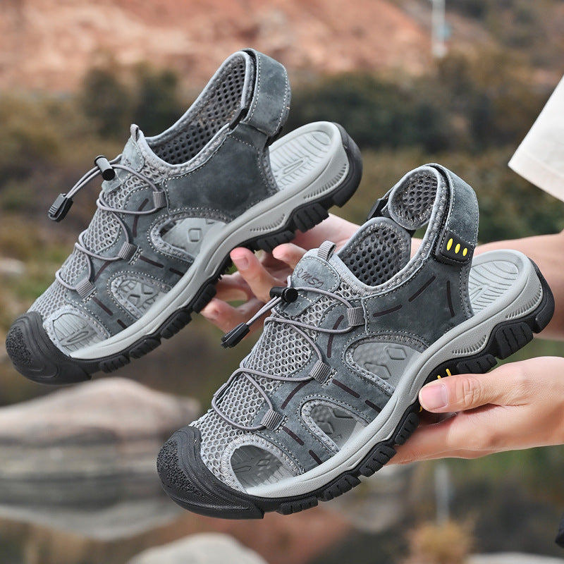 Damen Atmungsaktive Trekking-Sandalen mit stoßdämpfendem Fußbett und verstellbarem Schnellschnürsystem EB