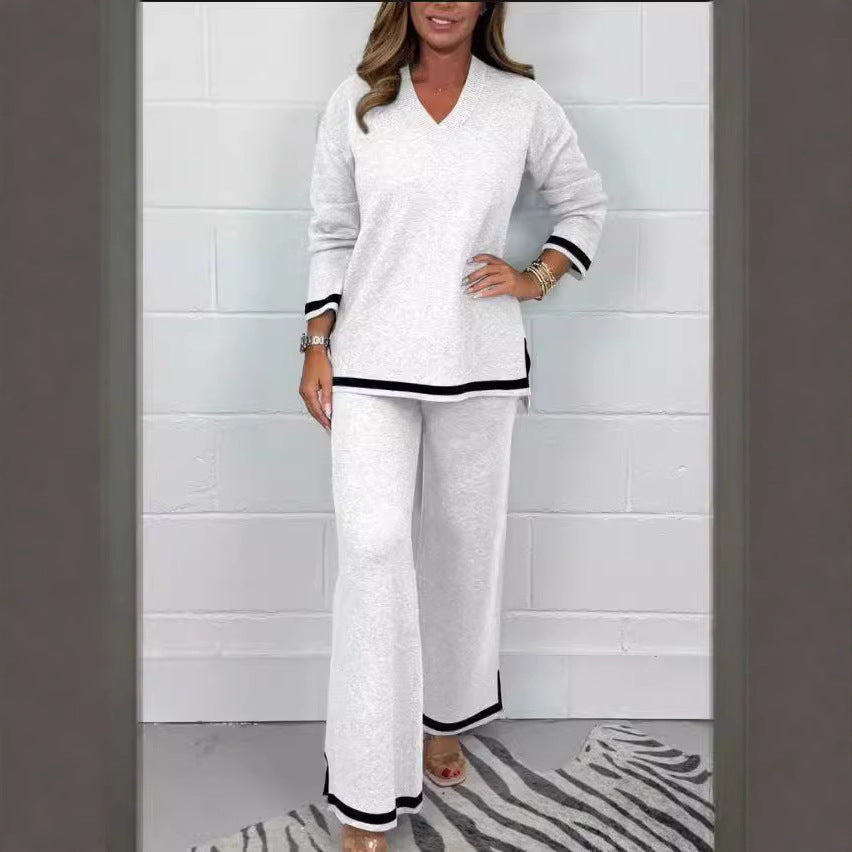 Damen Lässiges Strick-Set mit weitem Schnitt und eleganten Kontrasten EB