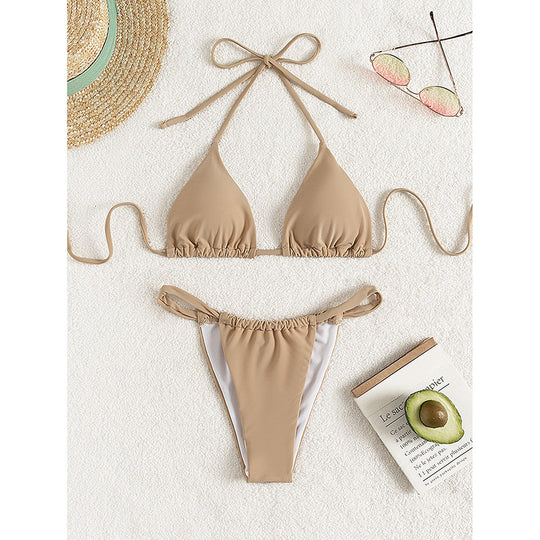 Damen Triangel-Bikini mit verstellbaren Trägern und elegantem Schnitt EB