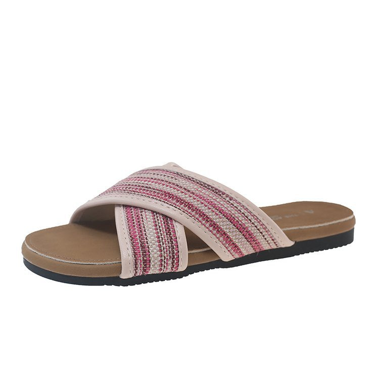 Damen modische Sandalen mit Pompons EB