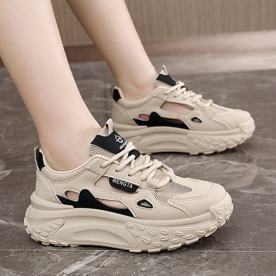 Damen Chunky Sneakers mit atmungsaktiver Oberstruktur und rutschfester Sohle EB