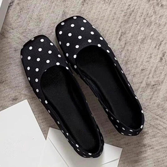 Damen Ballerinas mit glänzender Oberfläche und breitem Einstieg EB