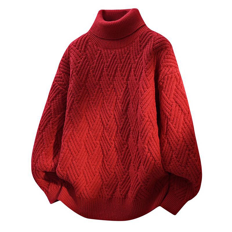Damen Oversized Rollkragenpullover mit strukturiertem Zopfmuster EB