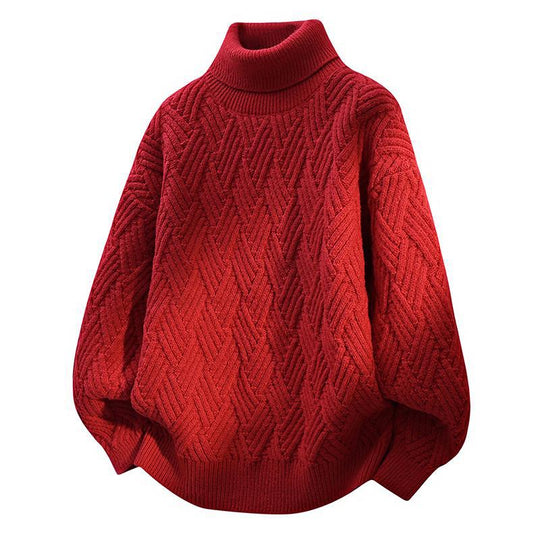Damen Oversized Rollkragenpullover mit strukturiertem Zopfmuster EB