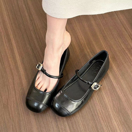 Damen Ballerinas mit dekorativem Schnallen-Detail und angenehmem Fußbett EB