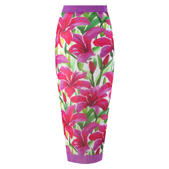 Damen Badeanzug mit floralem Design und modischem Überrock EB