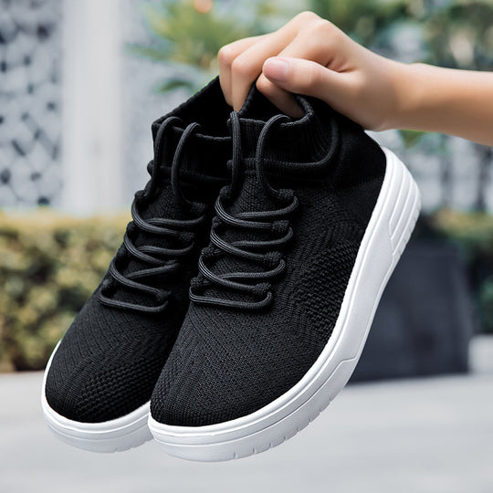 Damen Hohe Sneaker aus atmungsaktivem Strickmaterial EB