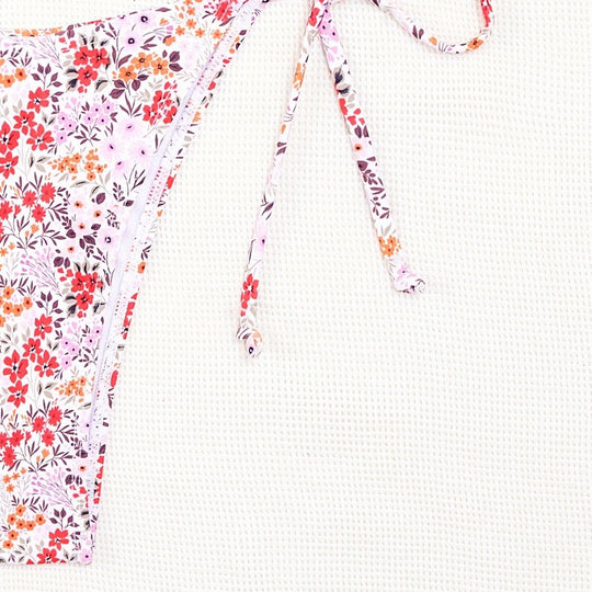 Damen Triangel-Bikini mit floralem Muster und verstellbaren Bindebändern EB