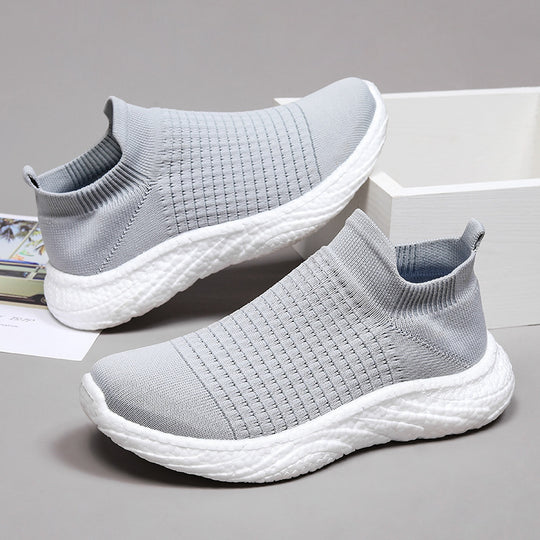 Damen Schalensneaker mit elastischem Strickoberteil und rutschfester Sohle EB