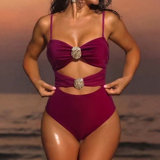 Damen Einteiliger Badeanzug mit raffinierten Schnürdetails EB