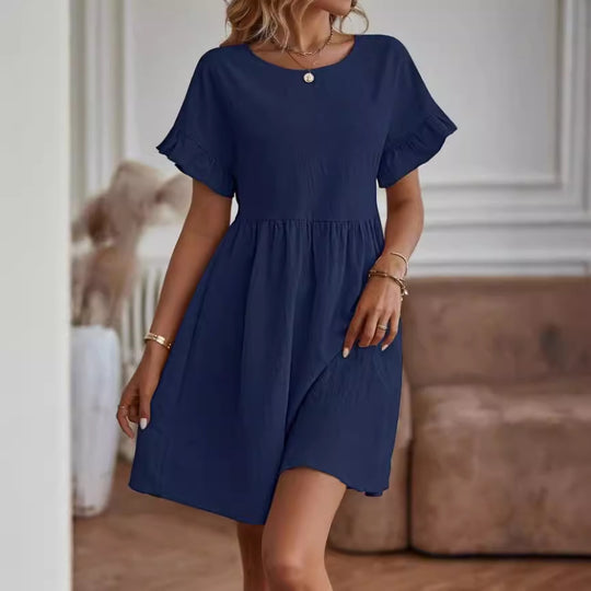 Damen Sommerliches Kleid mit Rüschendetails und lässiger Silhouette EB