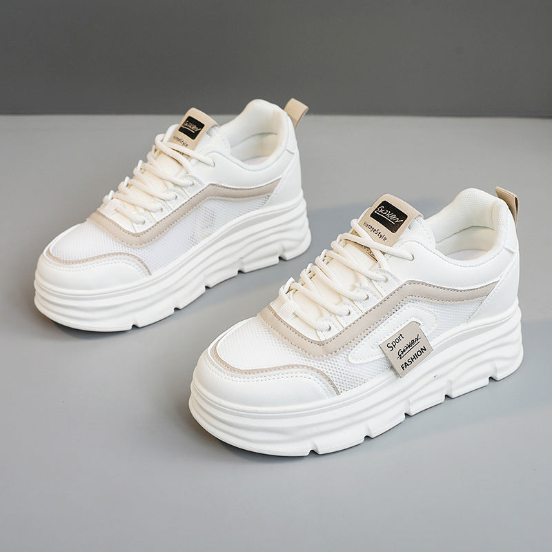 Damen Sportliche Plateau Sneakers mit atmungsaktivem Obermaterial und modischem Design EB