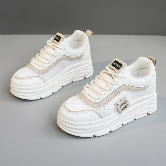Damen Sportliche Plateau Sneakers mit atmungsaktivem Obermaterial und modischem Design EB
