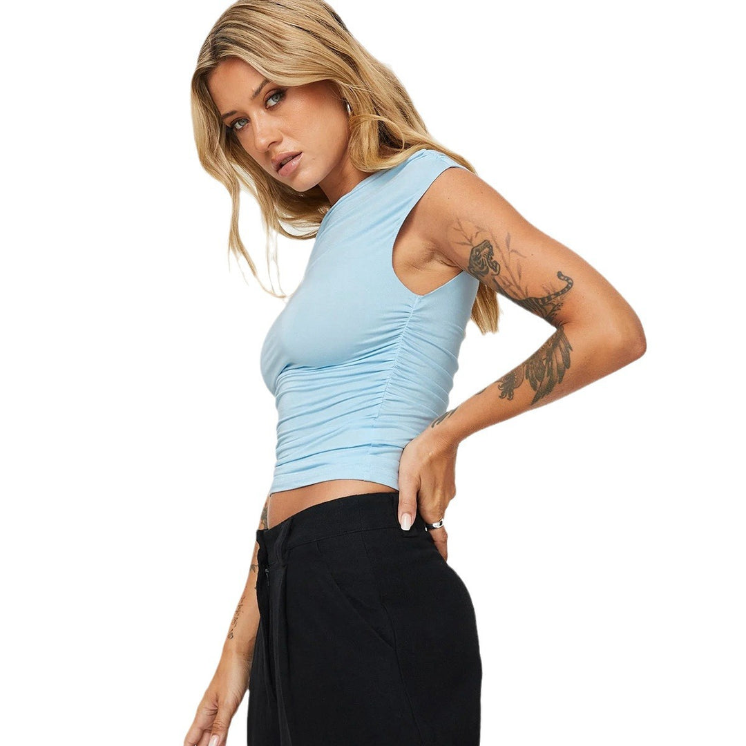 Damen asymmetrisches Oberteil mit schulterfreiem Design und elegantem Schnitt EB