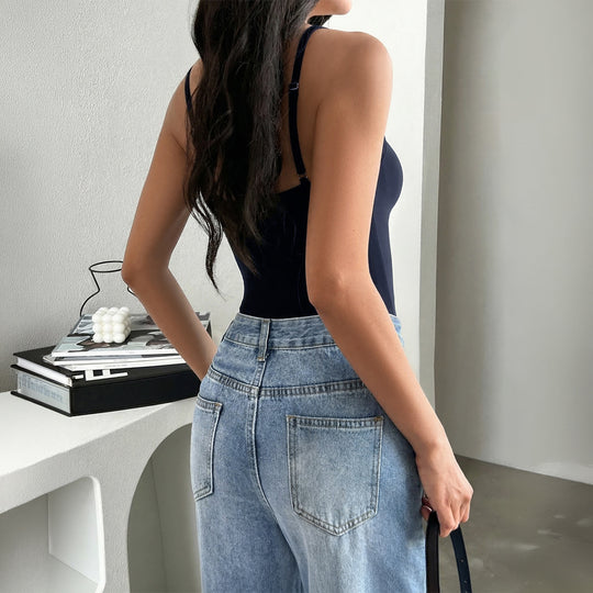 Damen trägerloses Top mit gerüschtem Detail EB