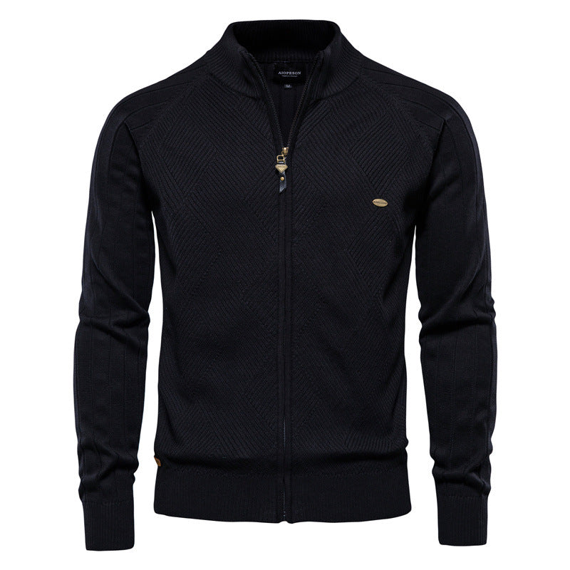 Herren Strickjacke mit Stehkragen EB