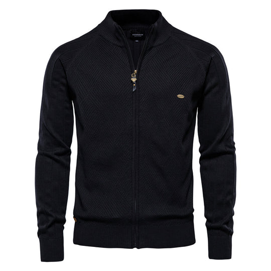 Herren Strickjacke mit Stehkragen EB