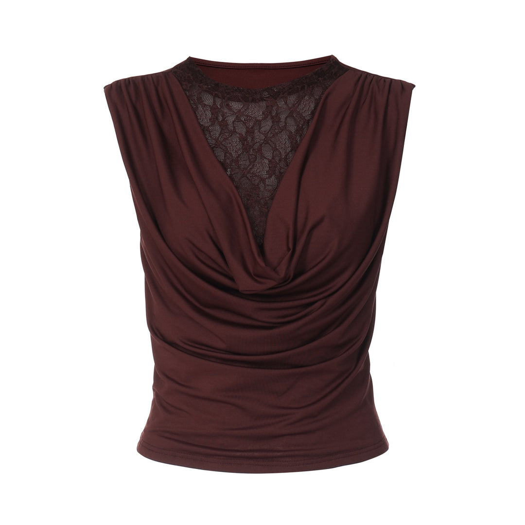 Damen Elegantes Oberteil mit raffinierter Spitzenpartie EB