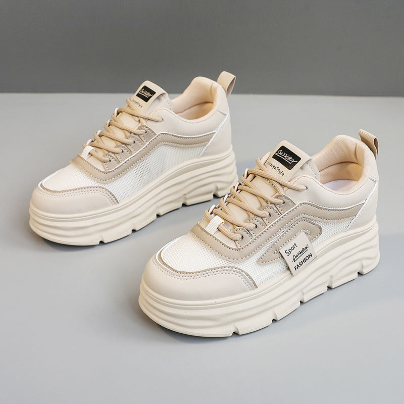 Damen Sportliche Plateau Sneakers mit atmungsaktivem Obermaterial und modischem Design EB