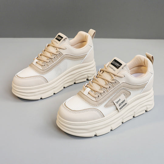 Damen Sportliche Plateau Sneakers mit atmungsaktivem Obermaterial und modischem Design EB