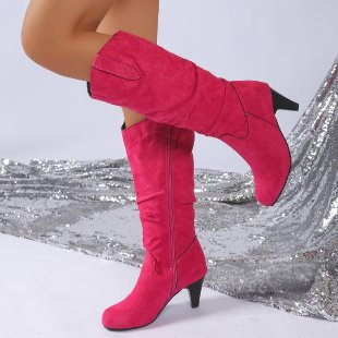 Damen elegante Overknee-Stiefel mit hohem Absatz EB