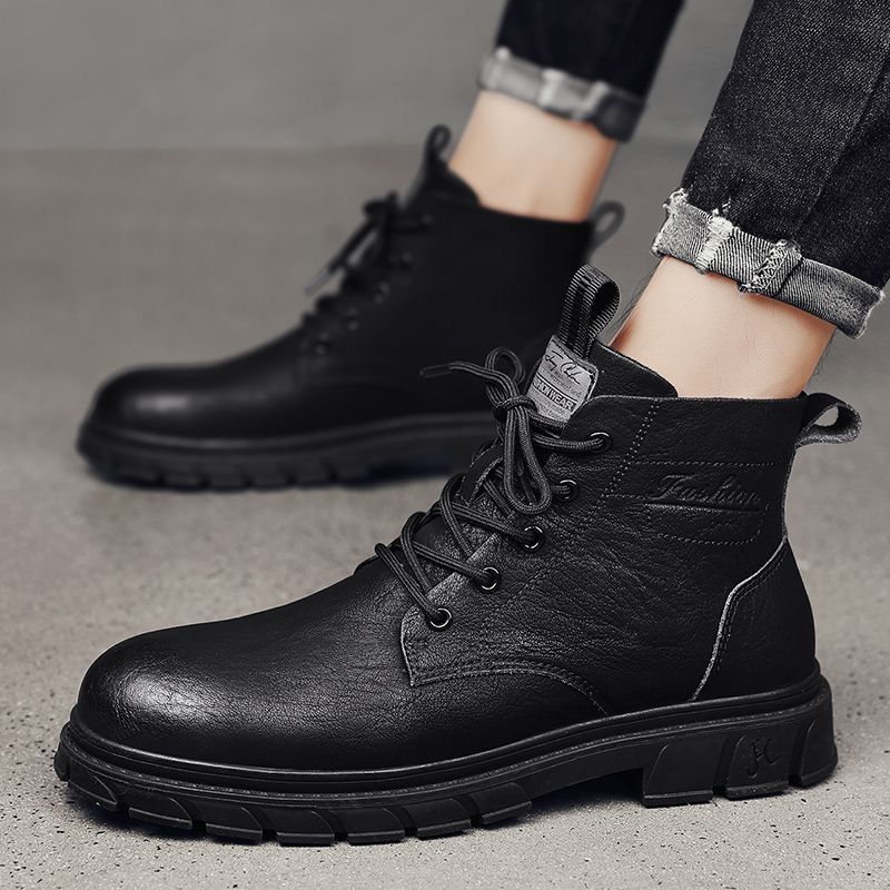 Damen Robuste und modische Lederboots EB