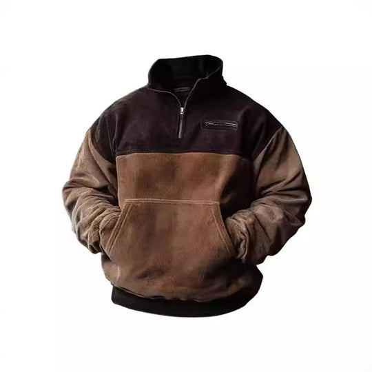 Herren Stepppullover mit hochwertigem Kragen und praktischer Tasche EB