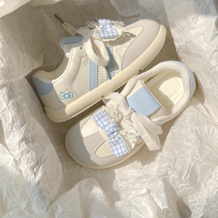 Damen Sneaker mit verspielten Schleifen und atmungsaktivem Obermaterial EB