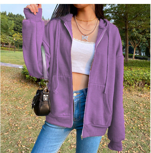 Damen bequeme Kapuzenjacke mit praktischen Taschen und lässigem Schnitt EB