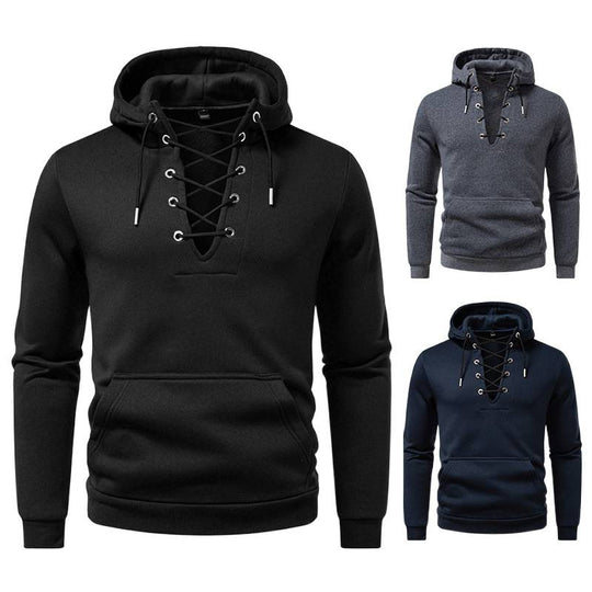 Herren Kapuzenpullover mit modischem Schnürdesign EB