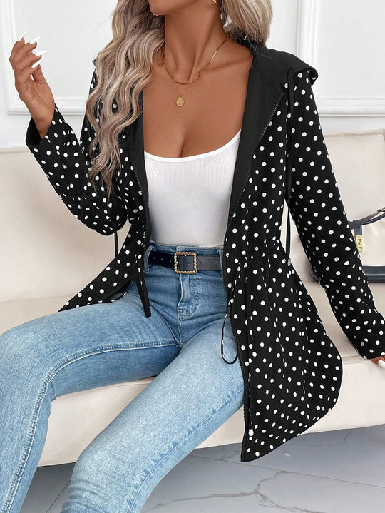 Damen Leichtgewichtige Kapuzenjacke mit tierischem Muster EB